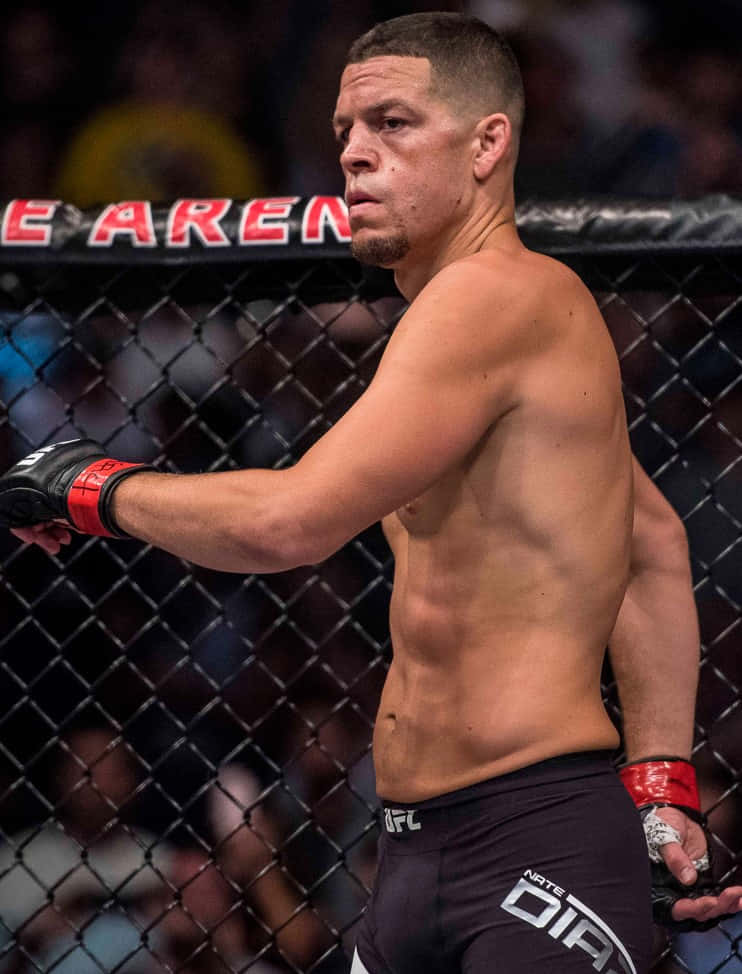 American Athlete Nate Diaz During Ufc 202 Wallpaper