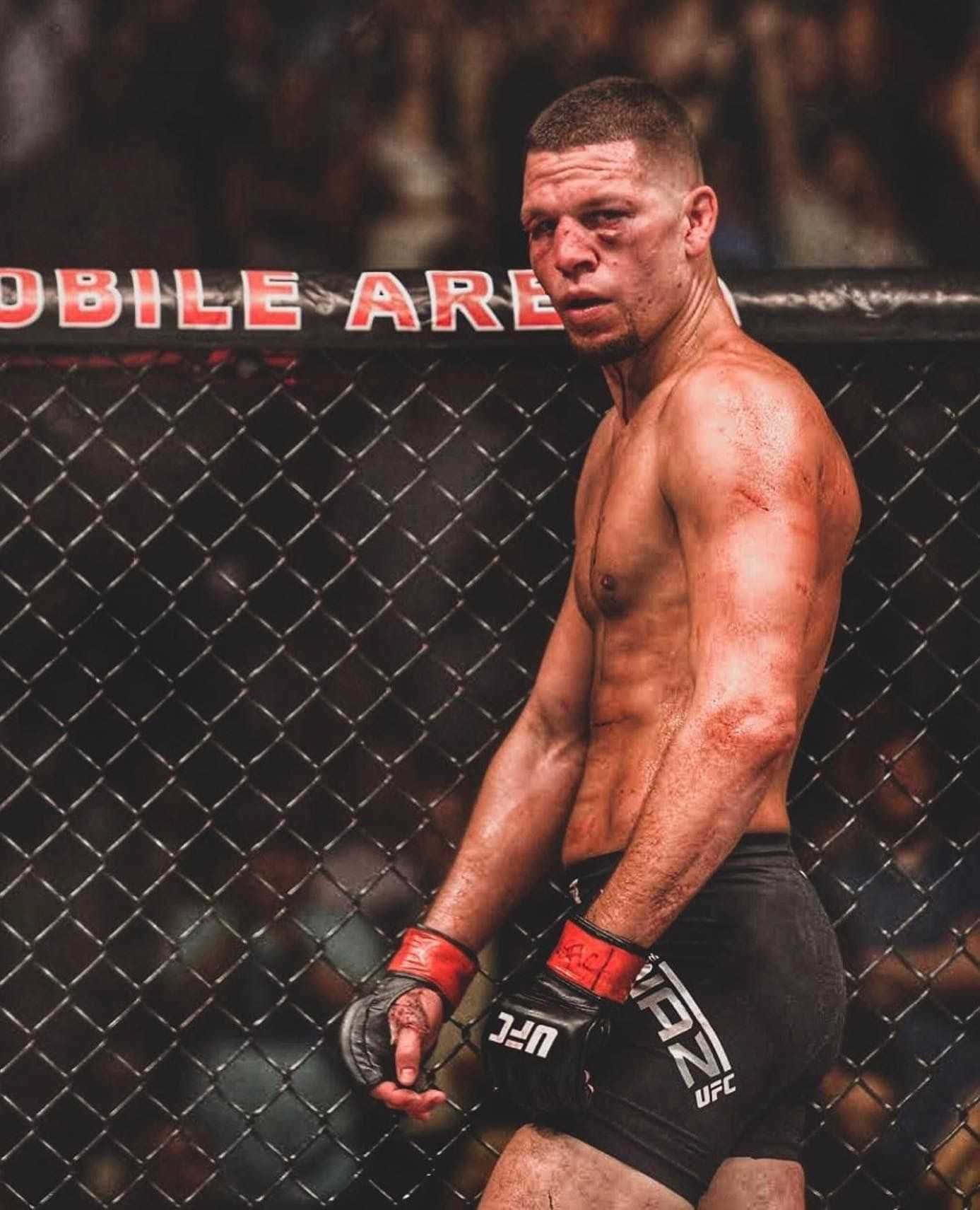 American Athlete Nate Diaz Ufc 202 Photograph Wallpaper