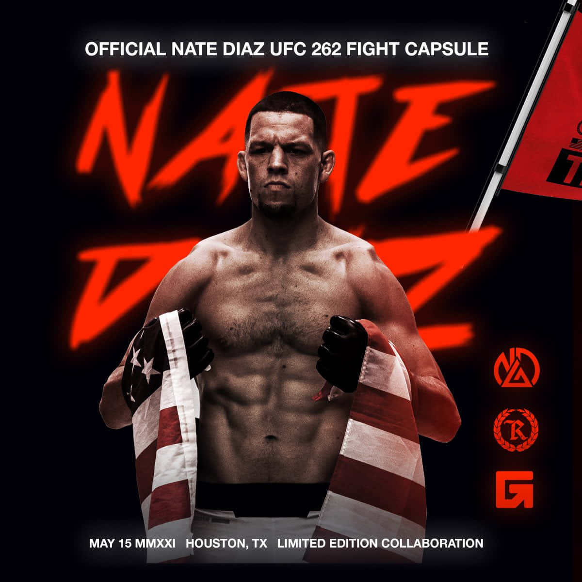 American Athlete Nate Diaz Ufc 262 Poster Wallpaper