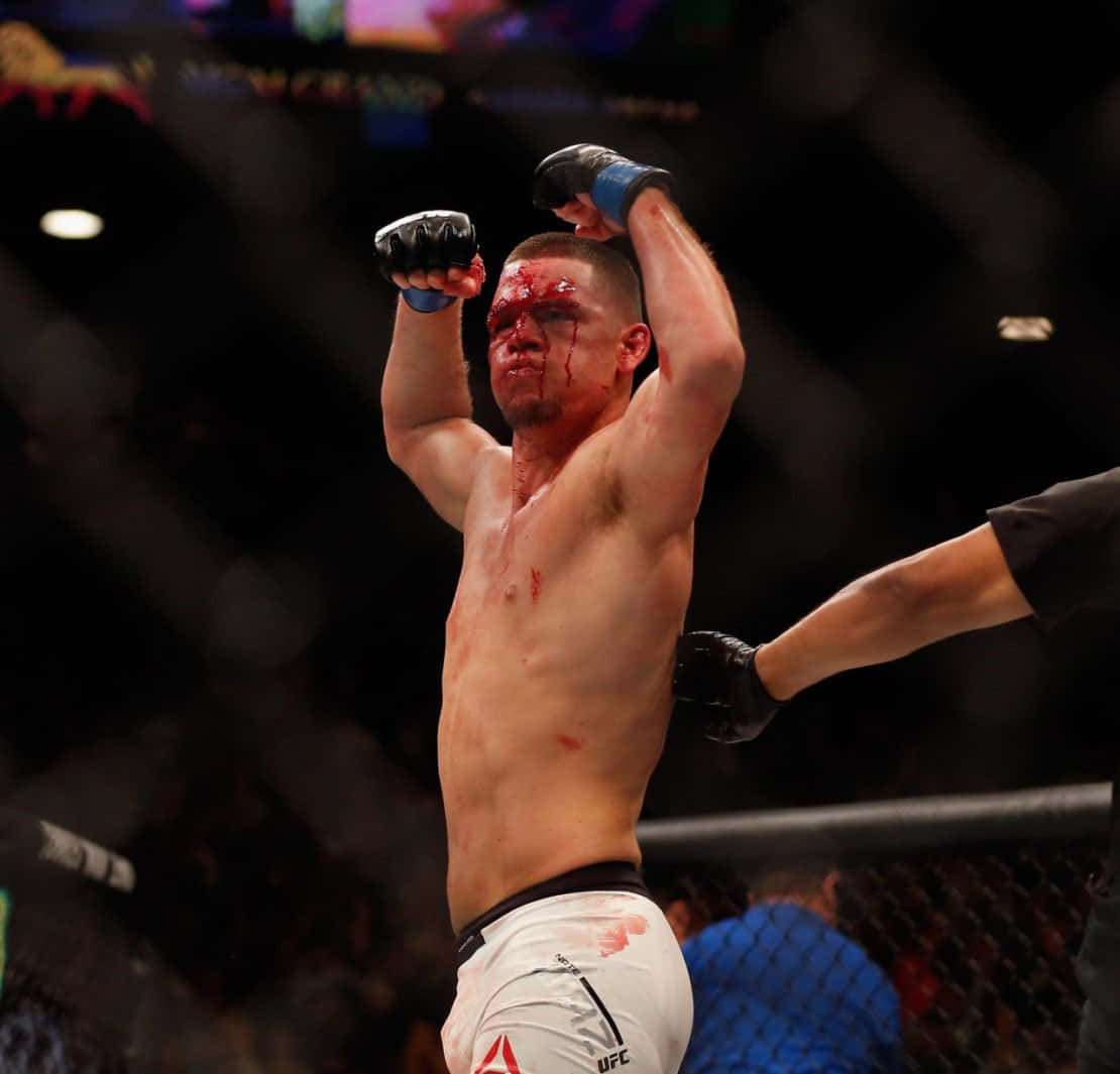 American Athlete Nate Diaz Victorious Ufc 196 Wallpaper