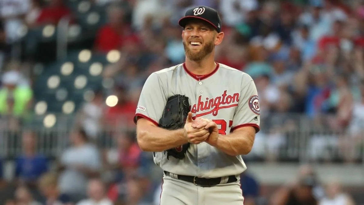 American Baseball Pitcher Stephen Strasburg Happy Wallpaper