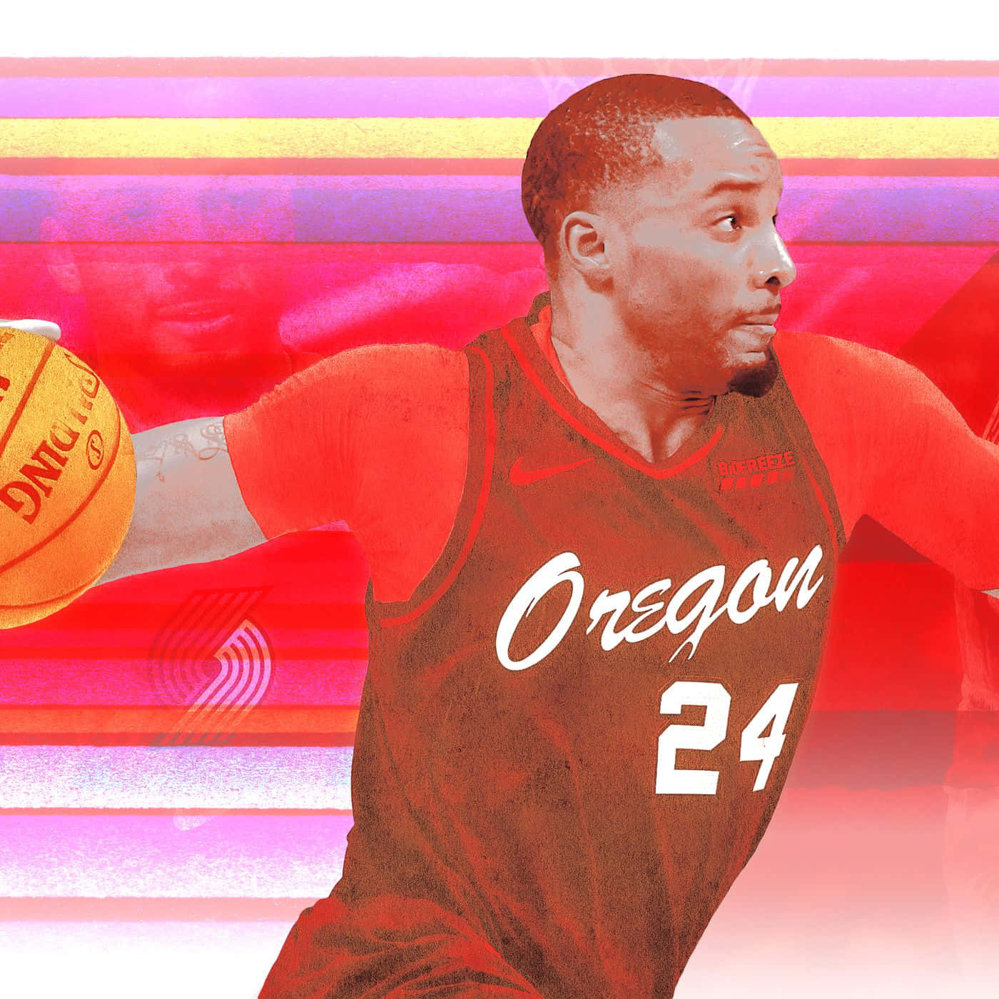 American Basketball Player Norman Powell Illustration Wallpaper