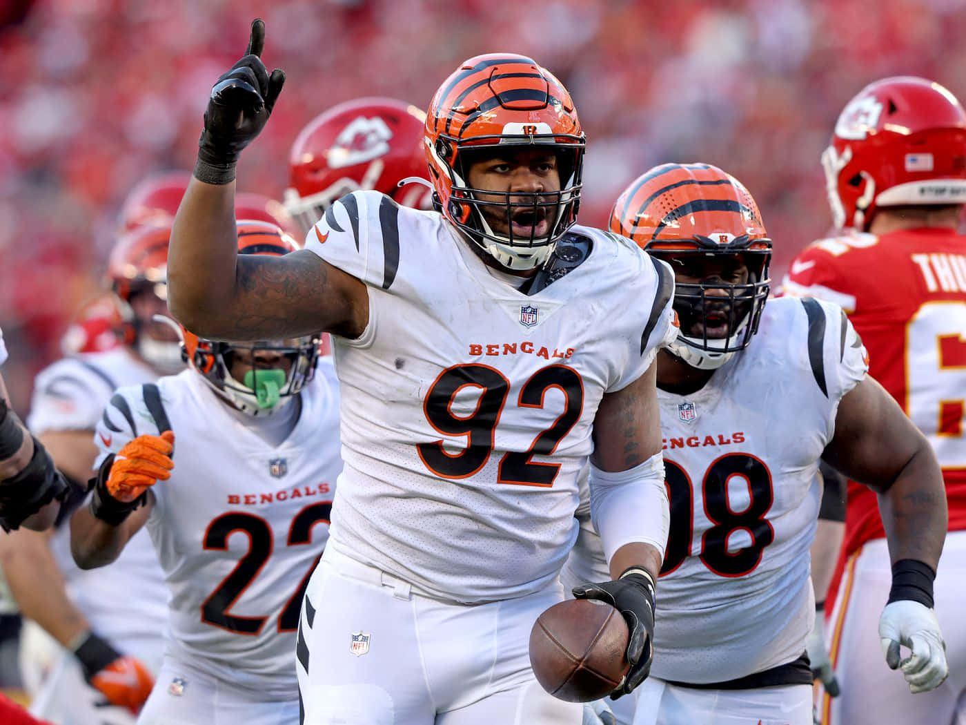 American Cincinnati Bengals Player Bj Hill Afc Championship Game Wallpaper