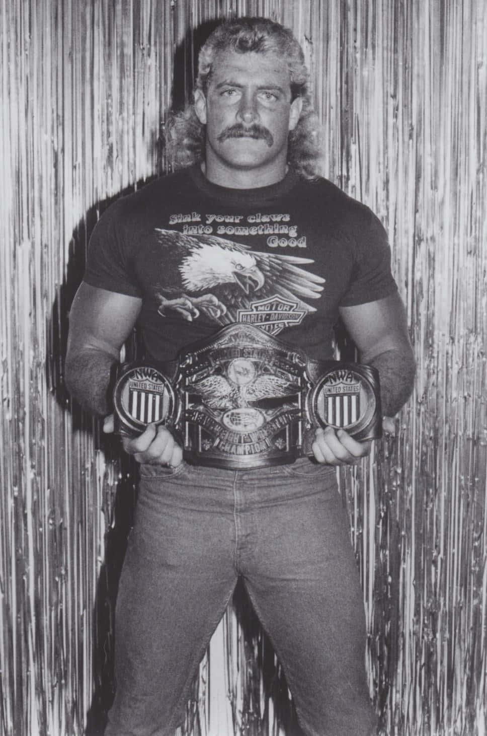 American Pro Wrestler Magnum Ta Black And White Portrait Wallpaper