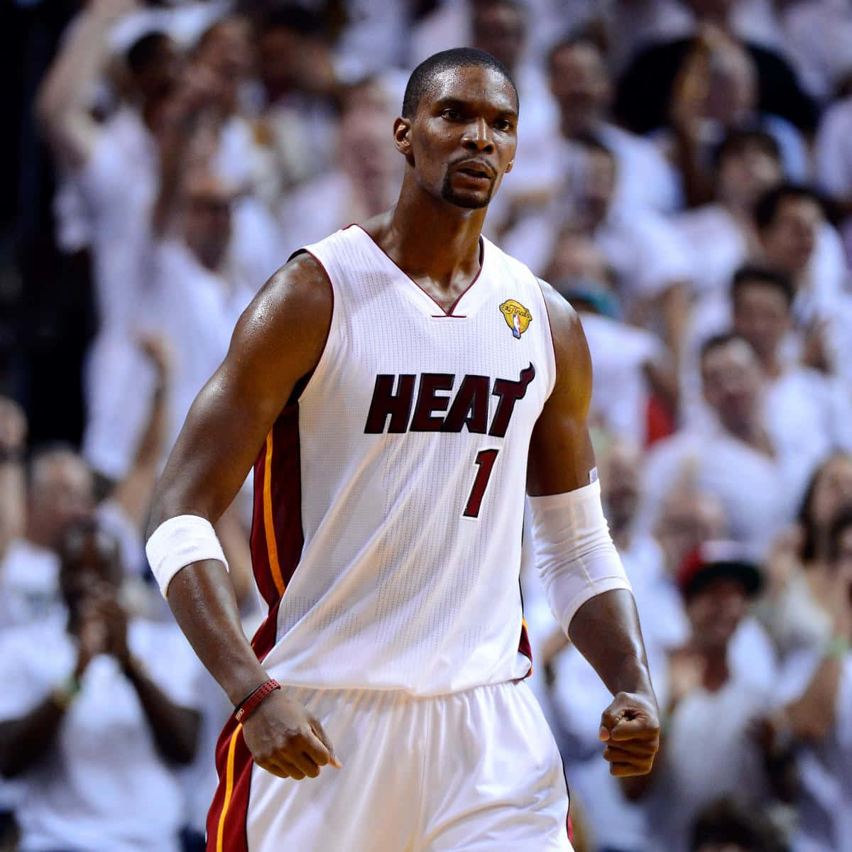 American Professional Basketball Player Chris Bosh Medium Angle Shot Wallpaper