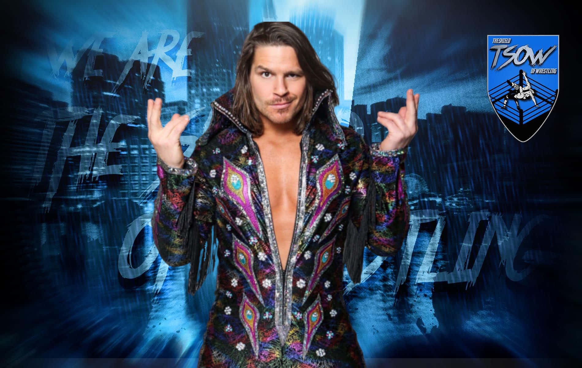 American Professional Wrestler Dalton Castle Blue Illustration Wallpaper