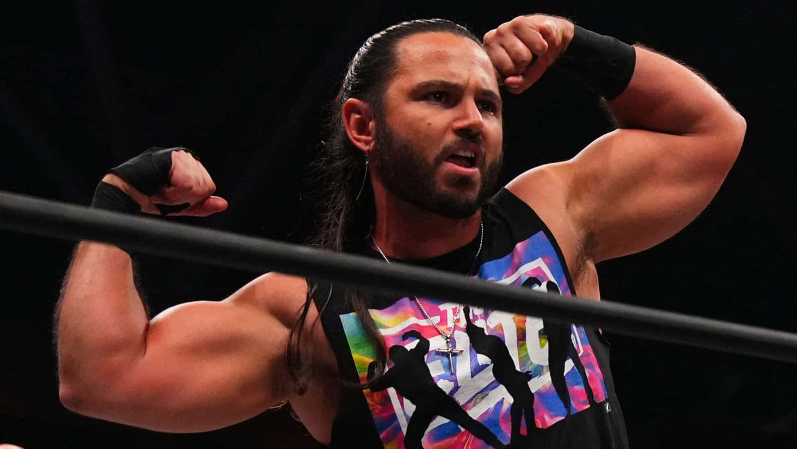 American Professional Wrestler Matt Jackson Showcasing His Signature Flexing Pose. Wallpaper