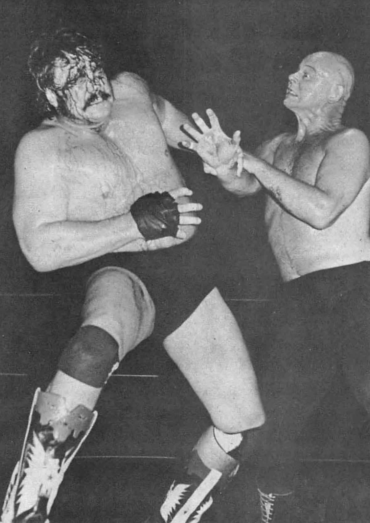 American Wrestler Baron Von Raschke Versus Blackjack Mulligan Wallpaper