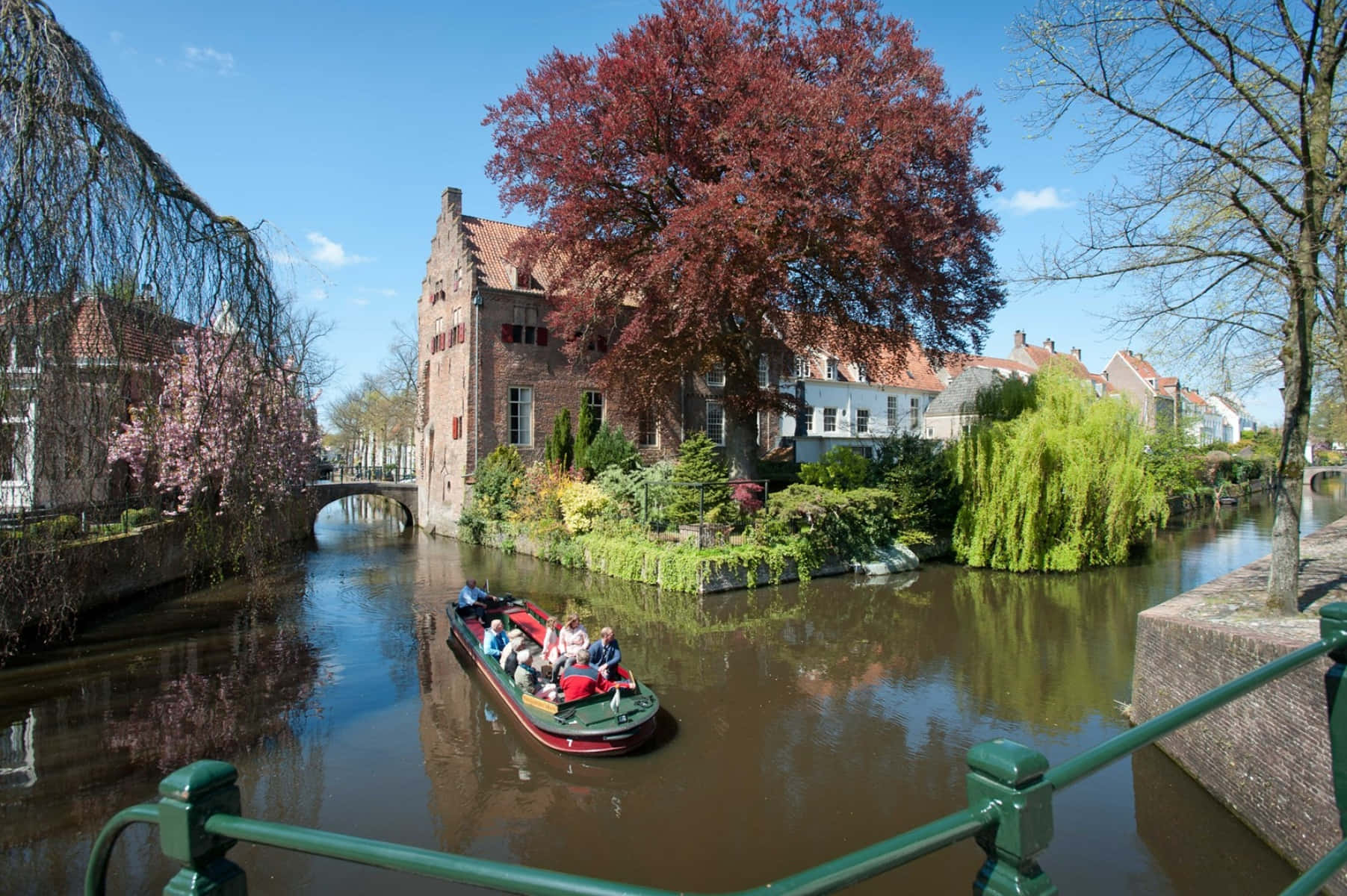 Amersfoort Canal Boat Tour Springtime Wallpaper