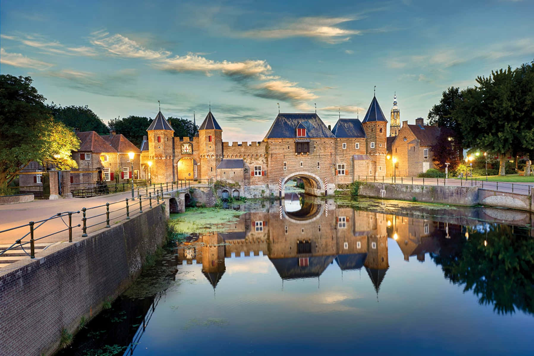 Amersfoort Historic Koppelpoort Reflection Wallpaper