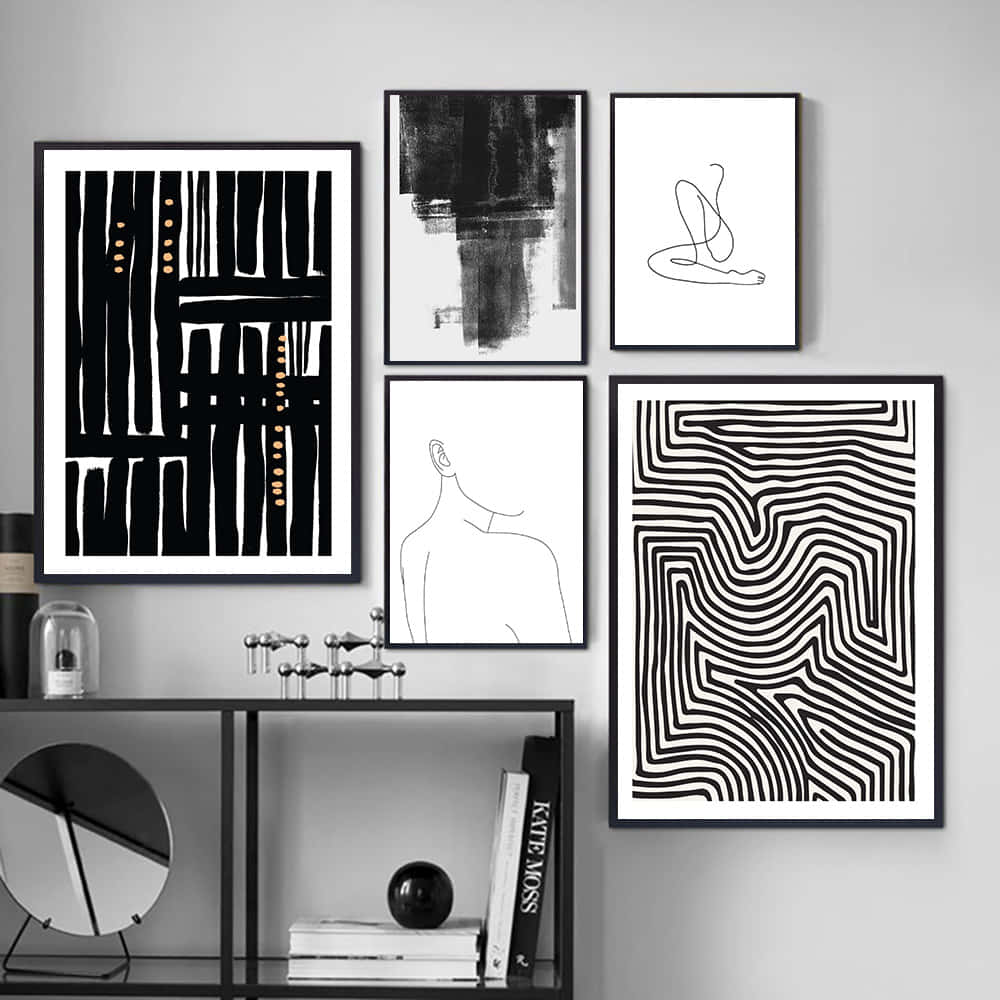 An Abstract Black And White Drawing Wallpaper