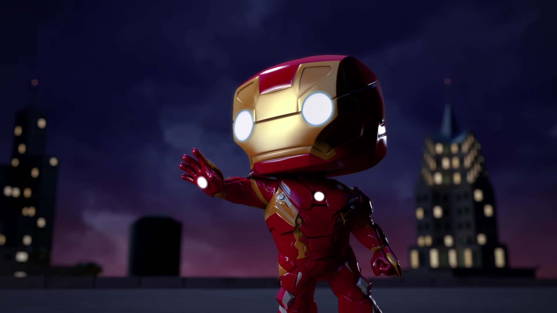 An Action-packed Collection Of Iron Man Pop Figures Wallpaper