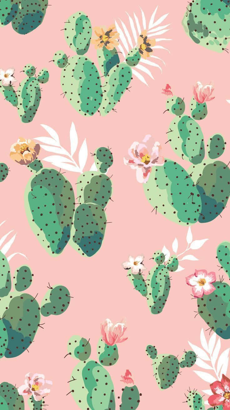 An Alluring Pink And Green Aesthetic With Delicate Tones Of Calmness. Wallpaper