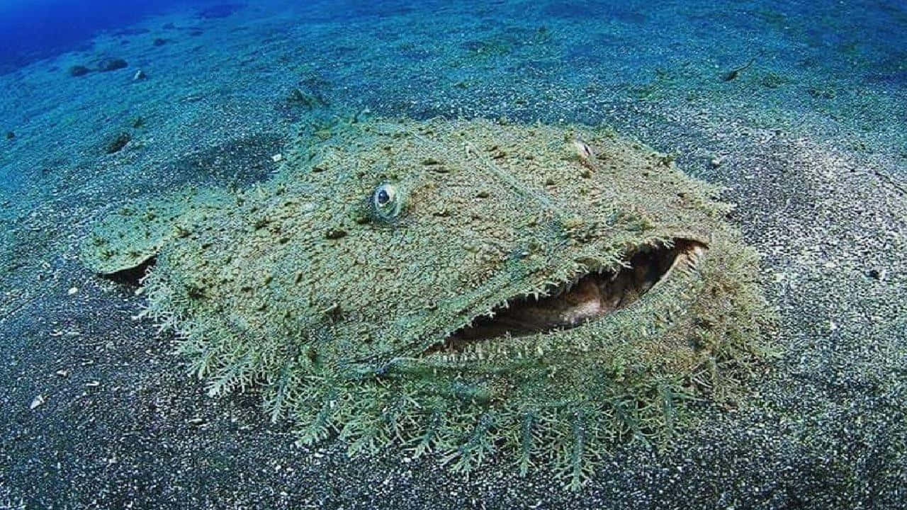 An Elusive Wobbegong Shark Lurking In The Deep Ocean. Wallpaper