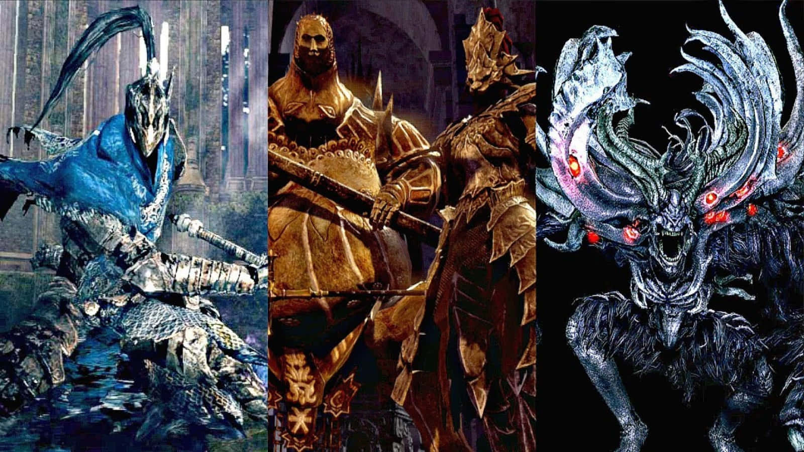 An Epic Battle Against Dark Souls Bosses Wallpaper