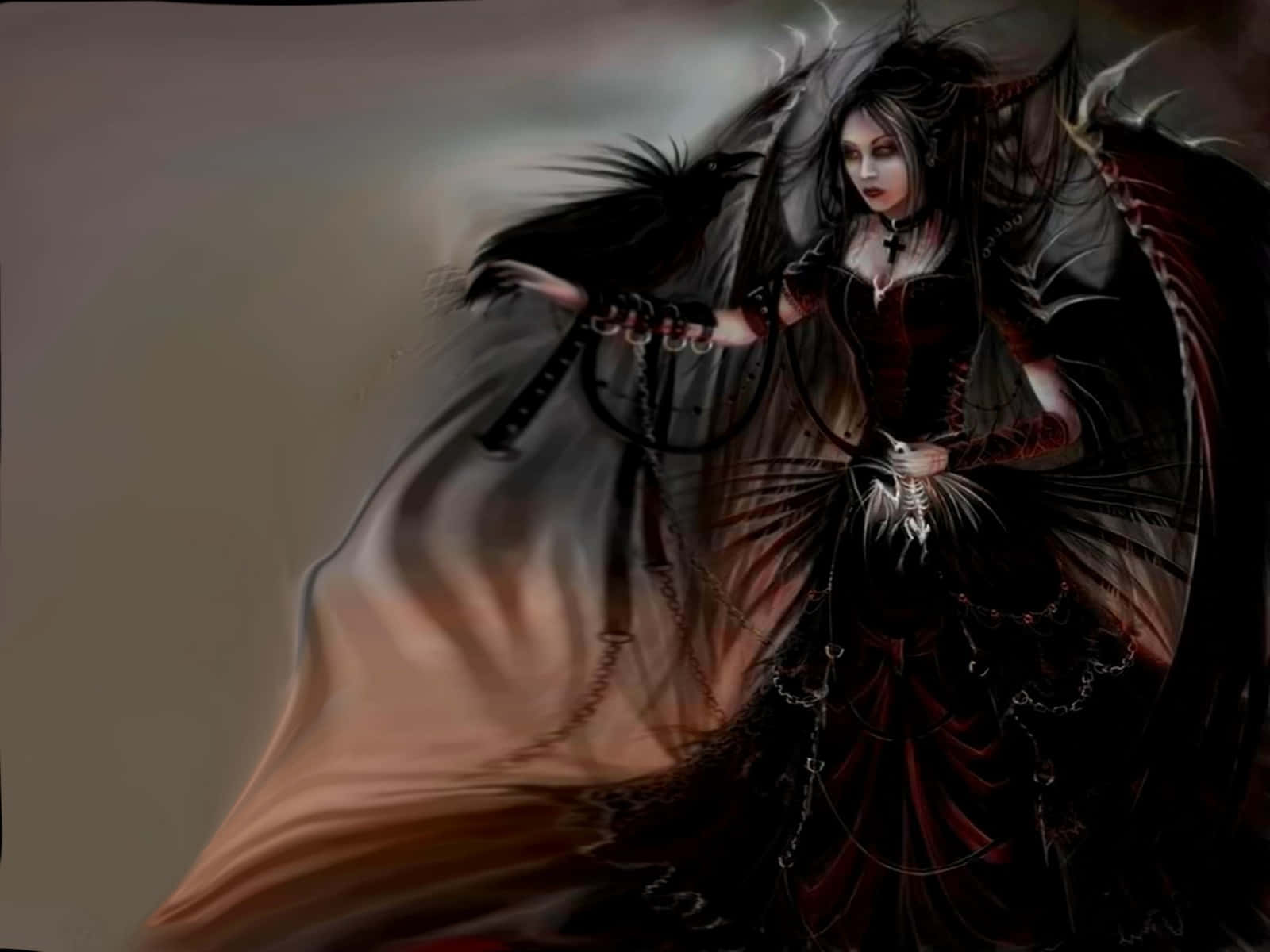 An Evil Fairy Spreading Her Dark Magic Wallpaper