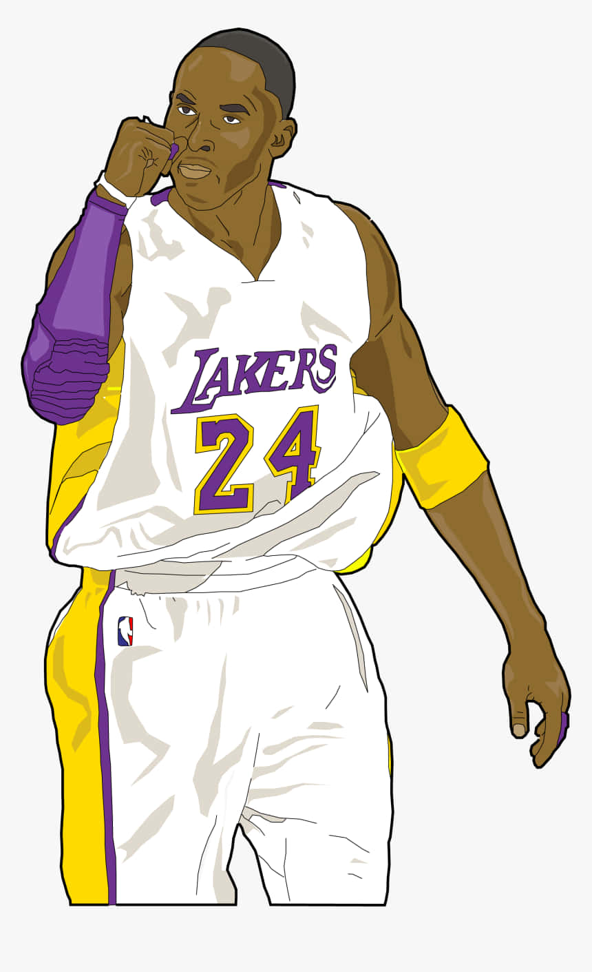 An Iconic Cartoon Representation Of Kobe Bryant Wallpaper