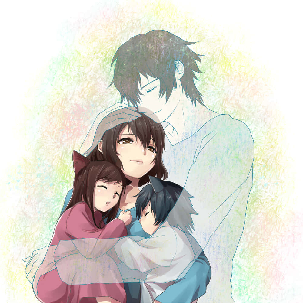 An Illustration Of Wolf Children From The Award-winning Movie' Wallpaper