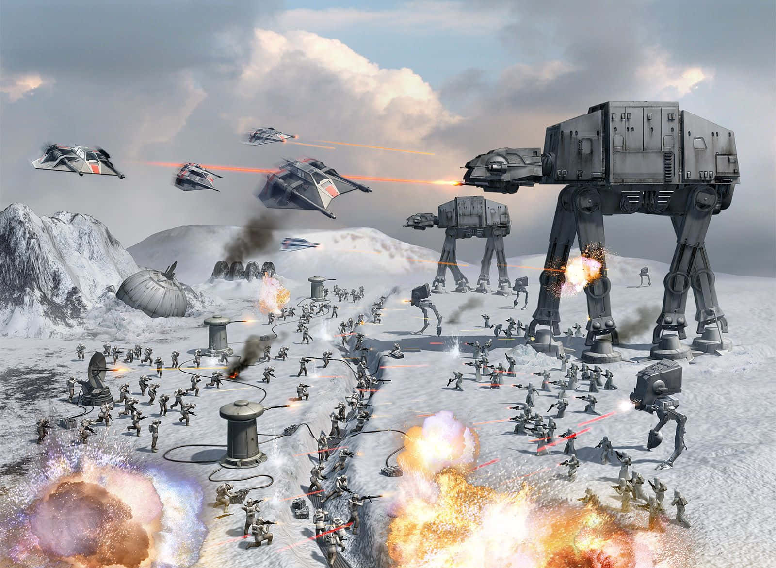 An Imperial Walker Marches Fearlessly Through Snowy Terrain Wallpaper