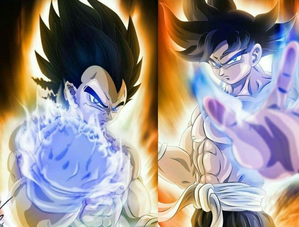 An Intense Battle Between Vegeta And Goku Wallpaper