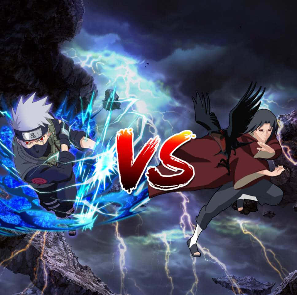 An Intense Encounter Between Kakashi And Itachi Wallpaper