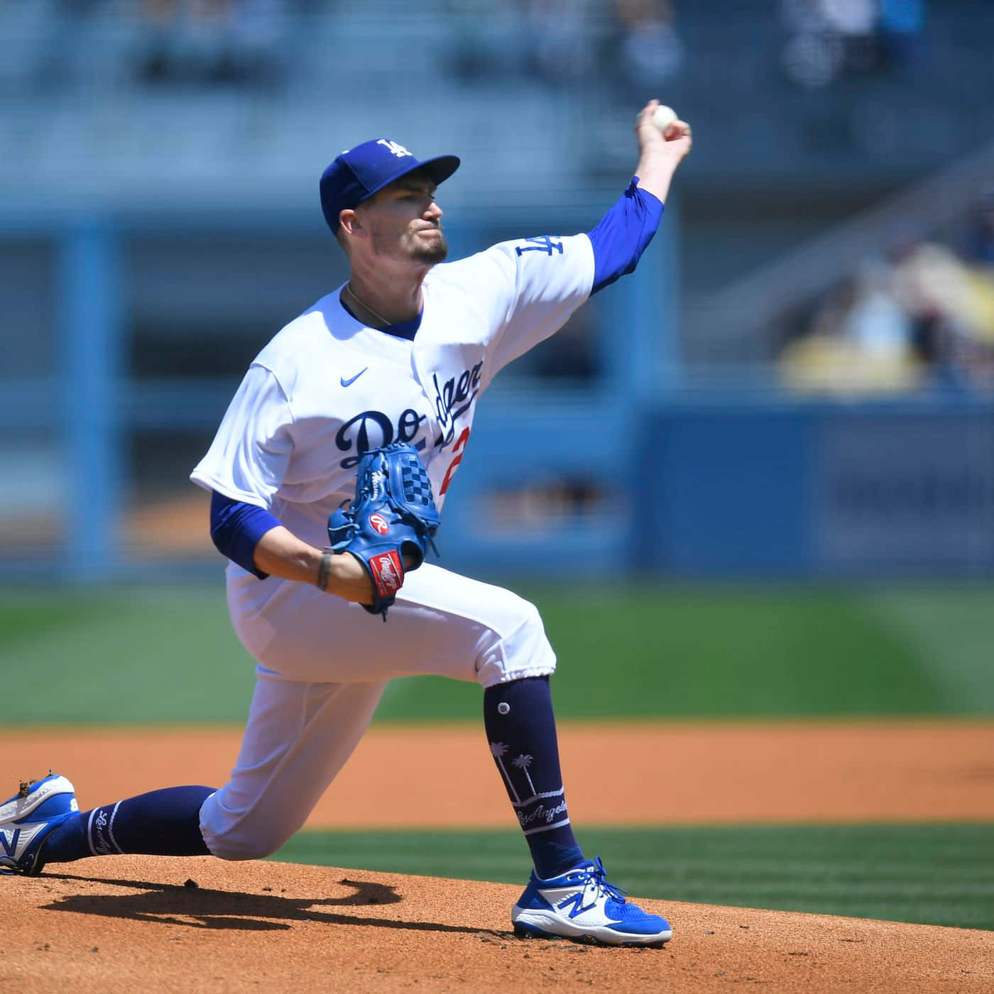 Andrew Heaney In Action During A Baseball Game Wallpaper