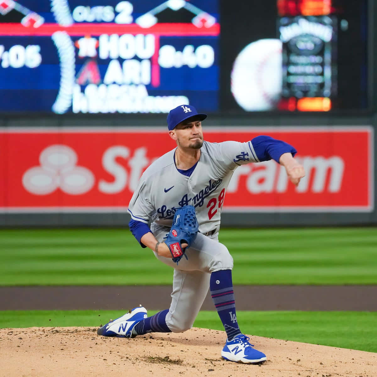 Andrew Heaney In Action On Pitcher's Mound Wallpaper