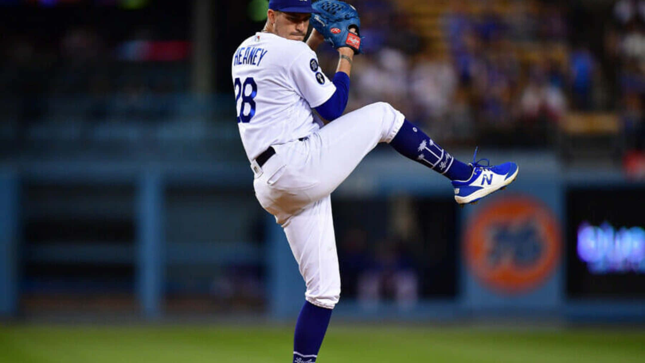 Andrew Heaney In Action On The Pitcher's Mound Wallpaper