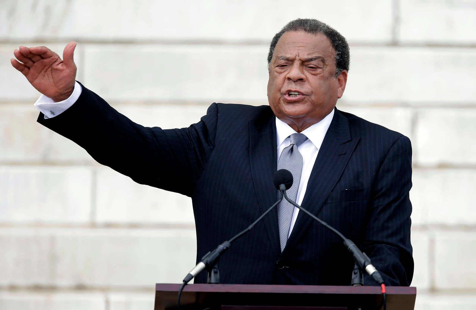 Andrew Young Gesturing During Speech Wallpaper