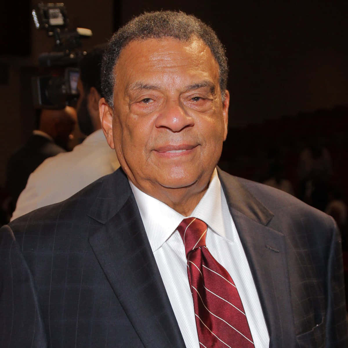 Andrew Young Wearing A Red Striped Tie Wallpaper