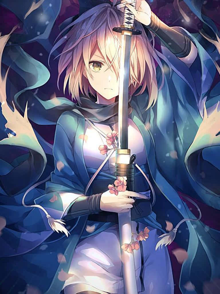 Android Anime Of A Girl With Katana Wallpaper