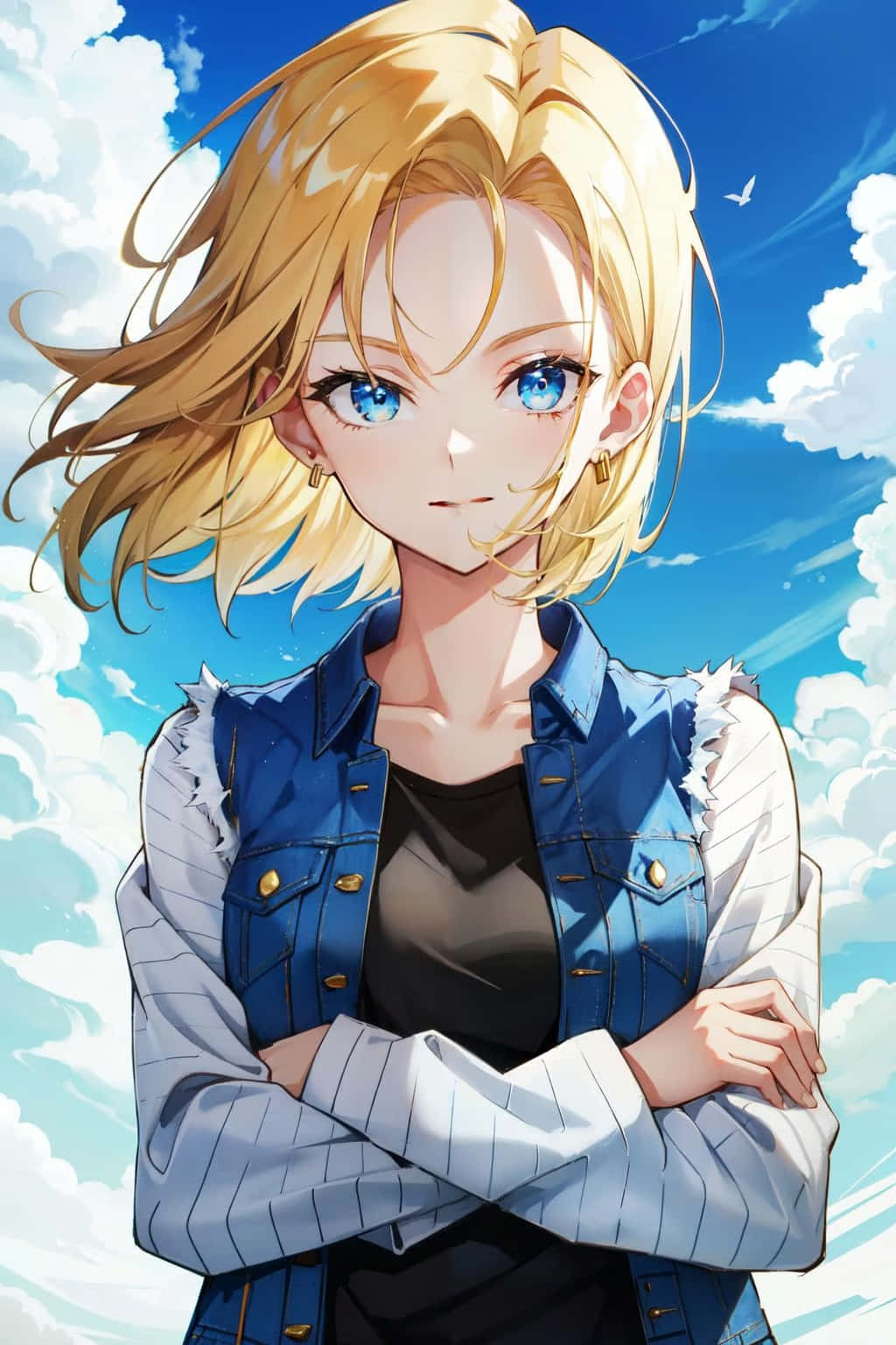 Android18 Blue Sky Portrait Wallpaper