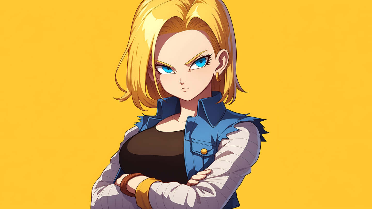 Android18 Confident Stance Wallpaper