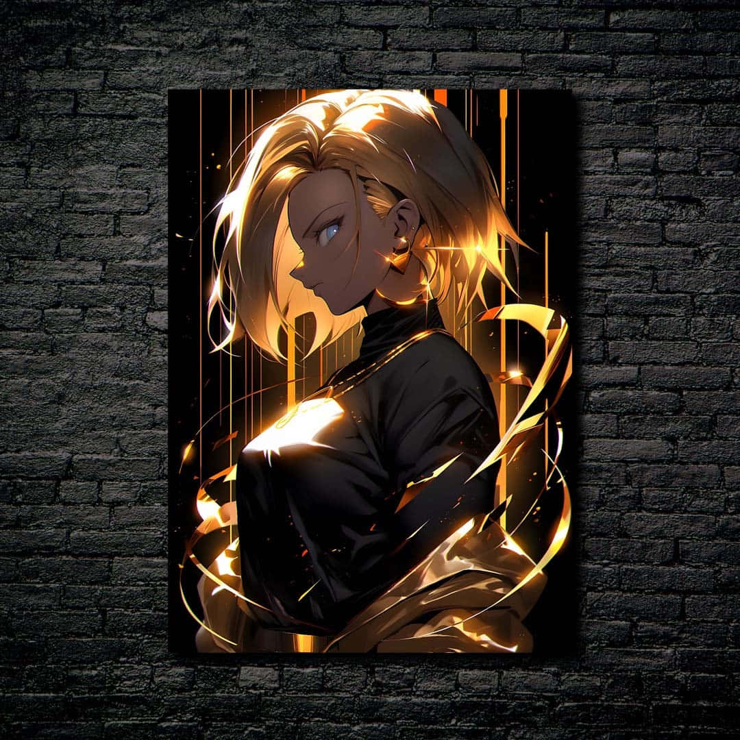 Android18 Glowing Aura Artwork Wallpaper