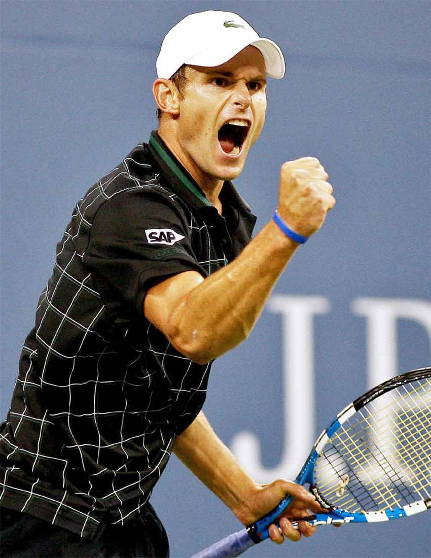 Andy Roddick Fist Raised Mouth Open Wallpaper