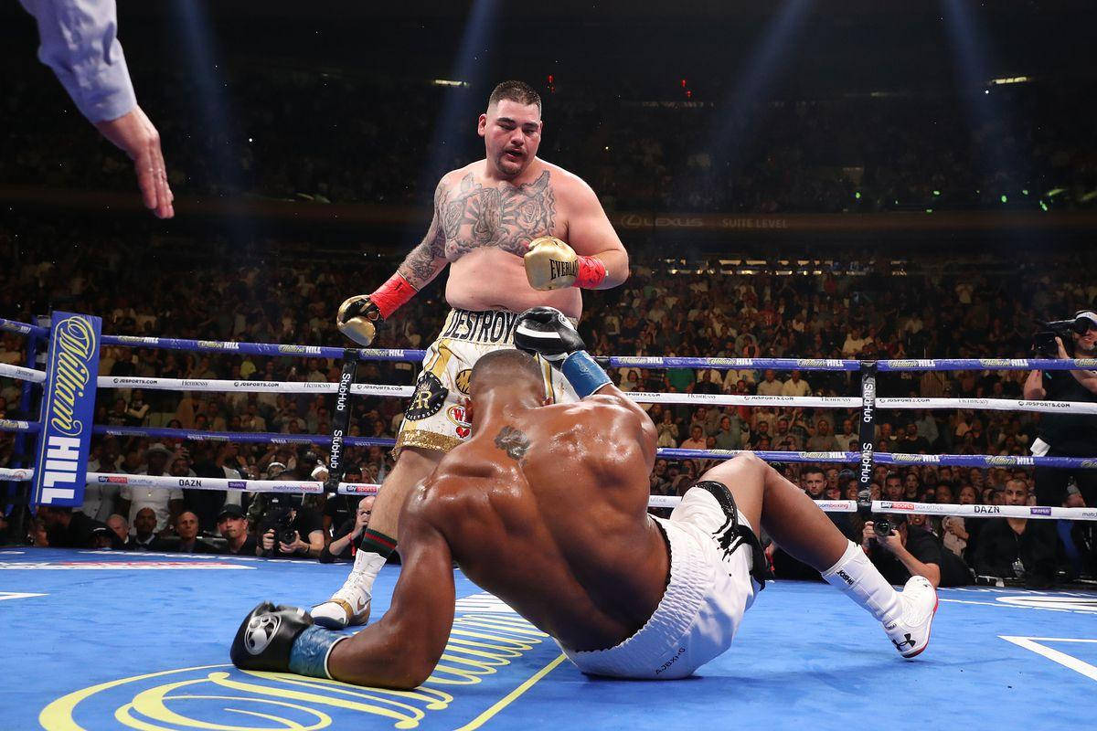 Andy Ruiz Vs Joshua Knockdown Wallpaper