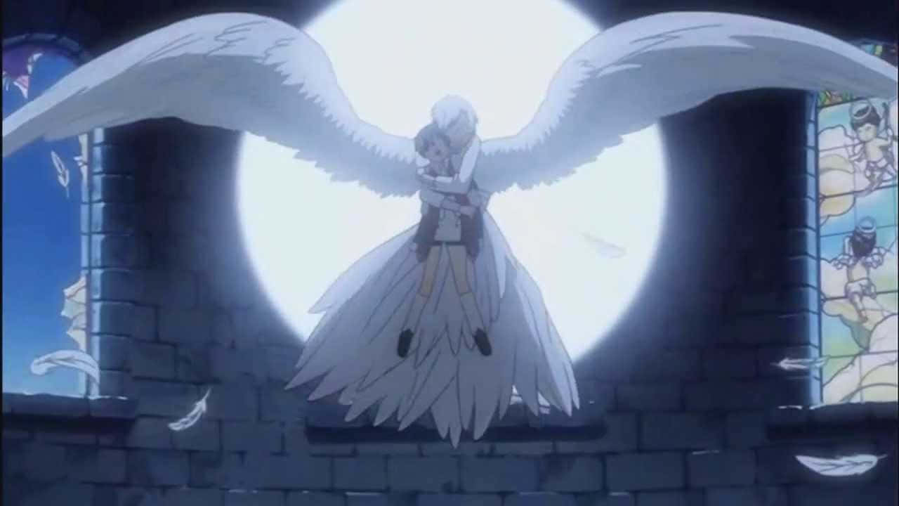 Angela Blanc Winged Embrace Wallpaper