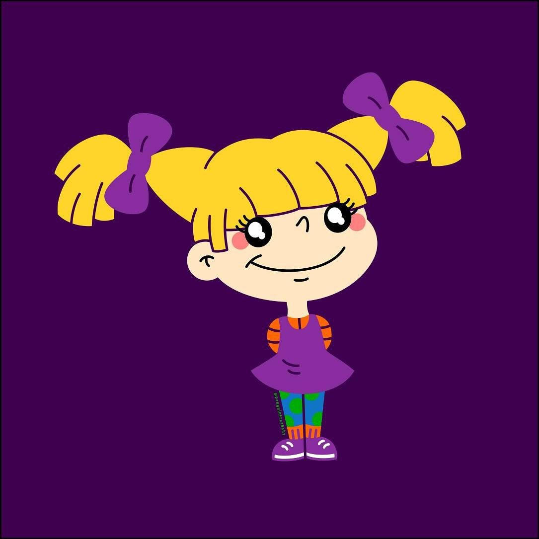 Angelica Pickles Purple Ribbon Wallpaper