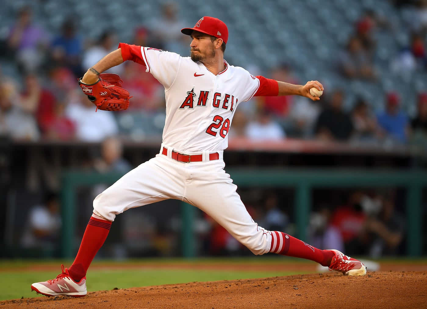 Angels Pitcher Andrew Heaney In Action Wallpaper