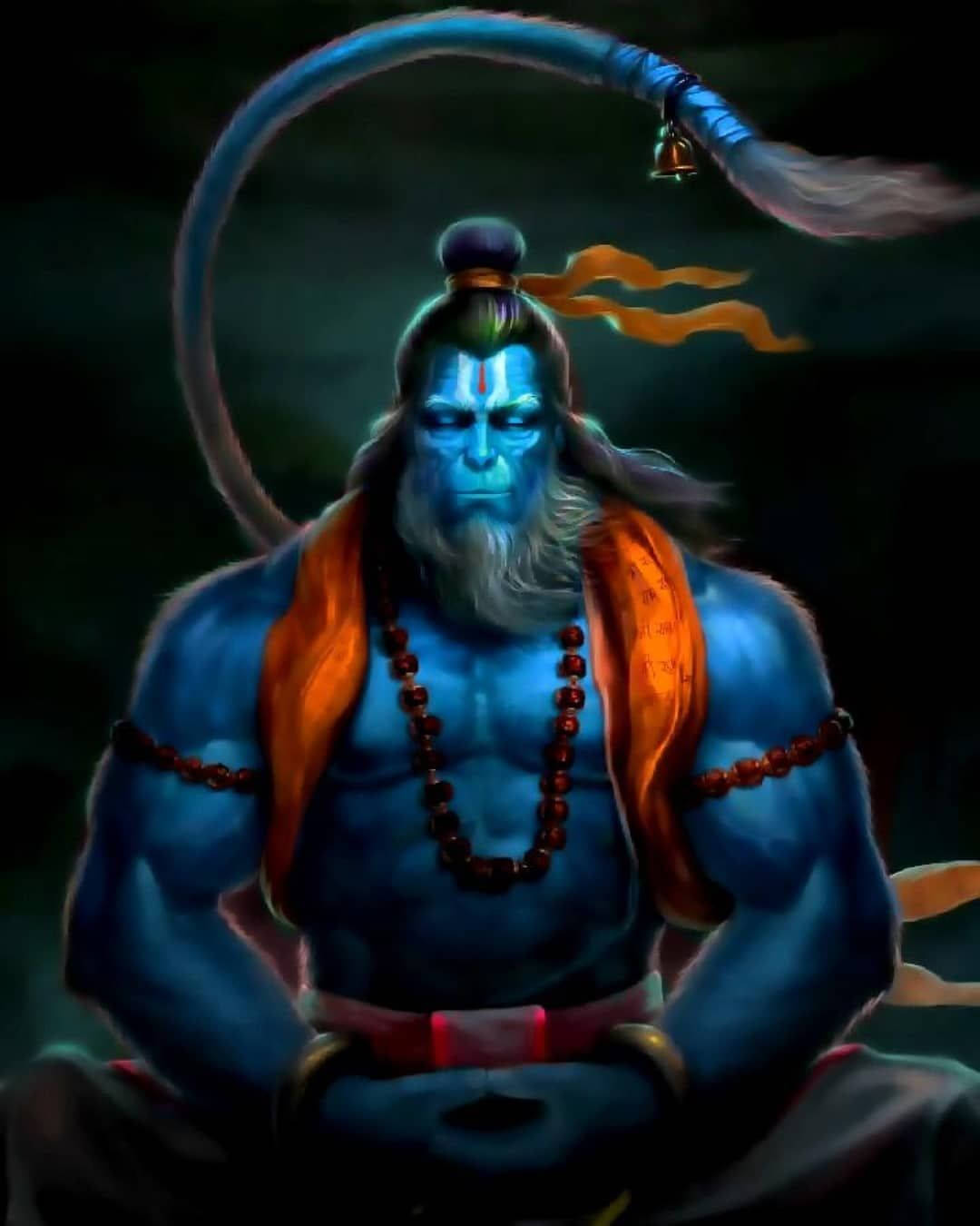 Angry Hanuman Meditating Wallpaper