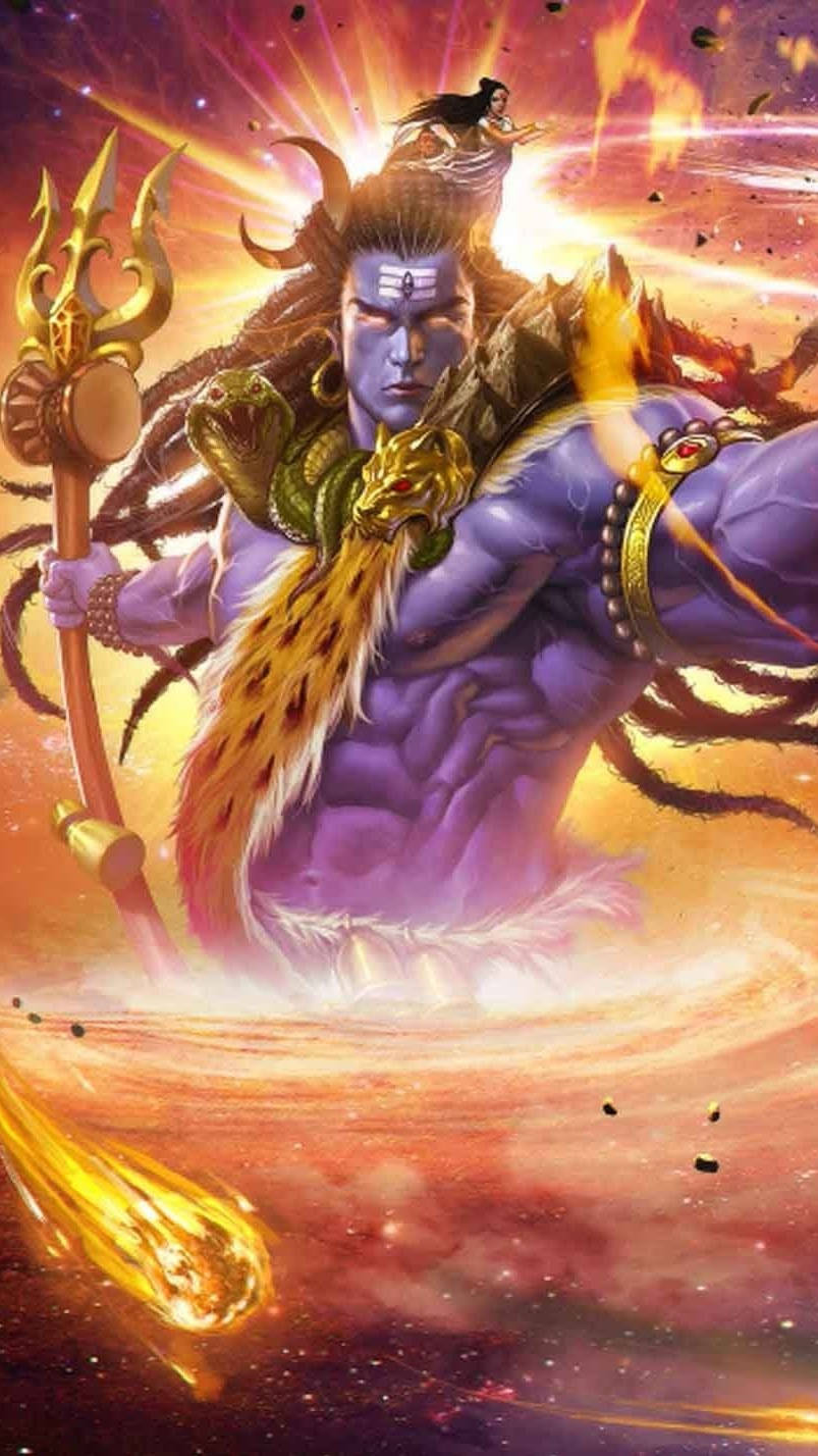 Angry Shiva Meteor Art Wallpaper