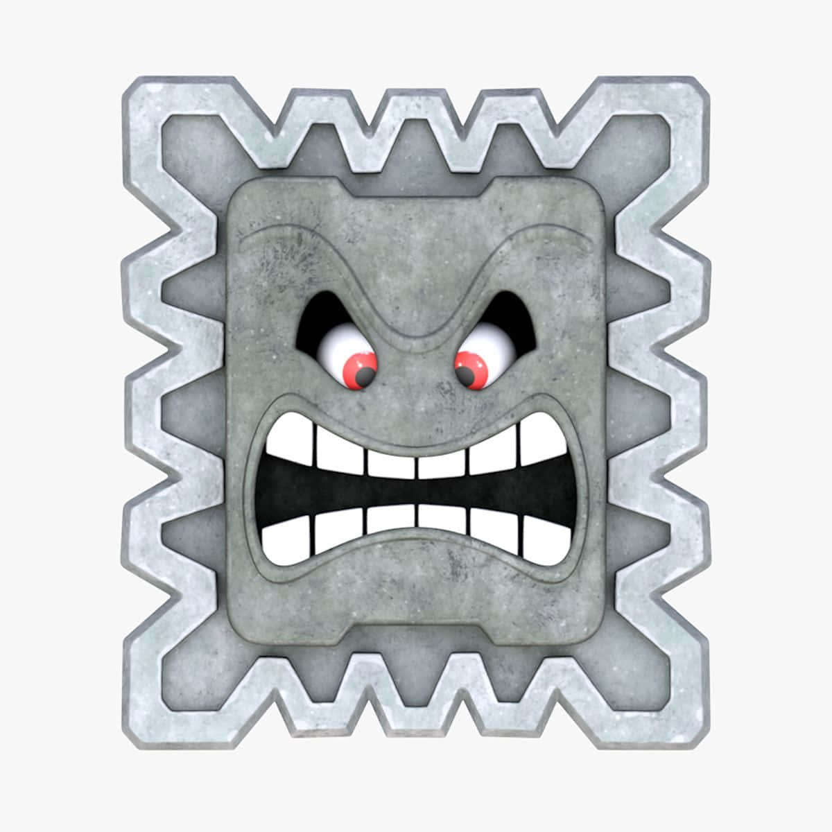 Angry Thwomp Character Wallpaper