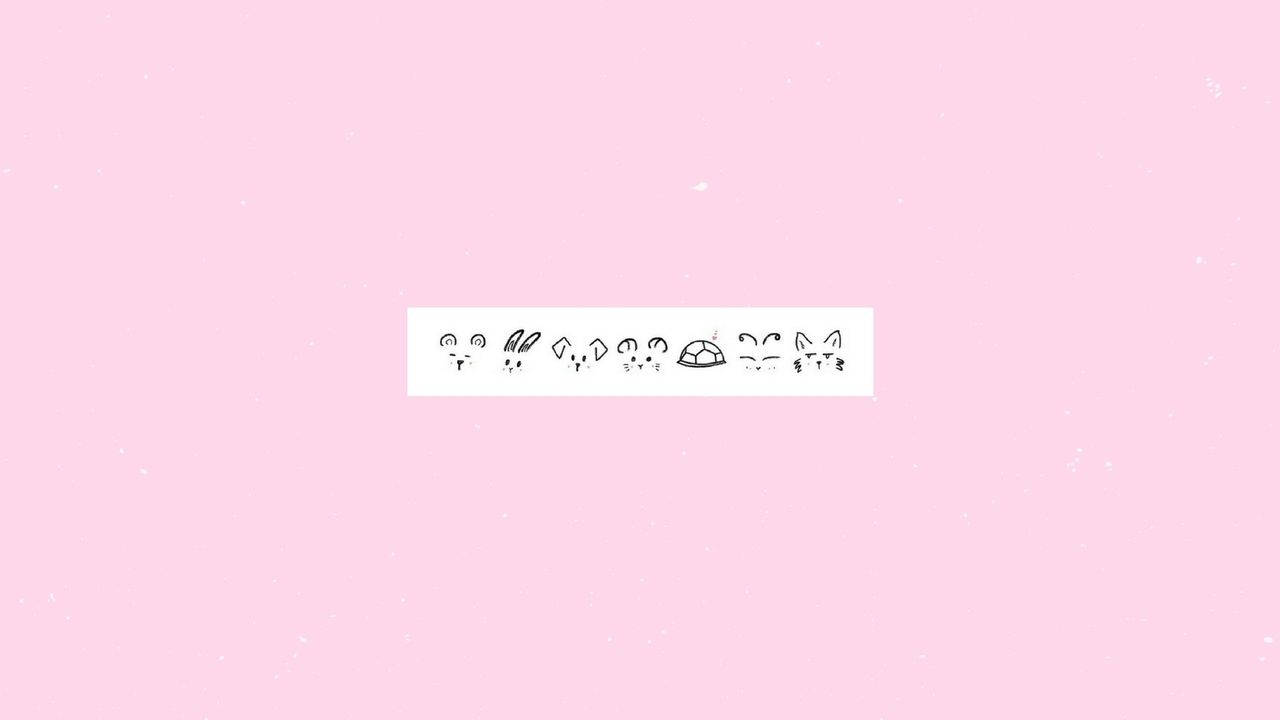 Animal Faces Aesthetic Pink Desktop Wallpaper