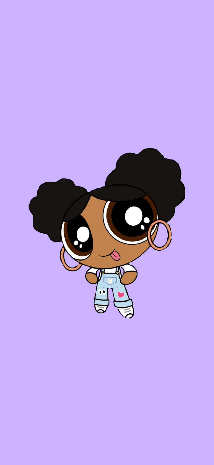 Animated Black Girl Cartooni Phone Wallpaper Wallpaper