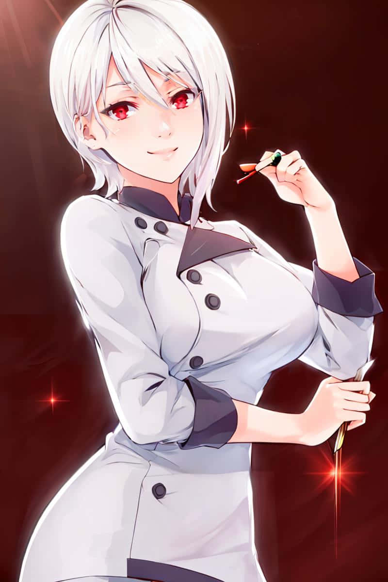 Animated Chefwith Red Eyesand White Hair Wallpaper