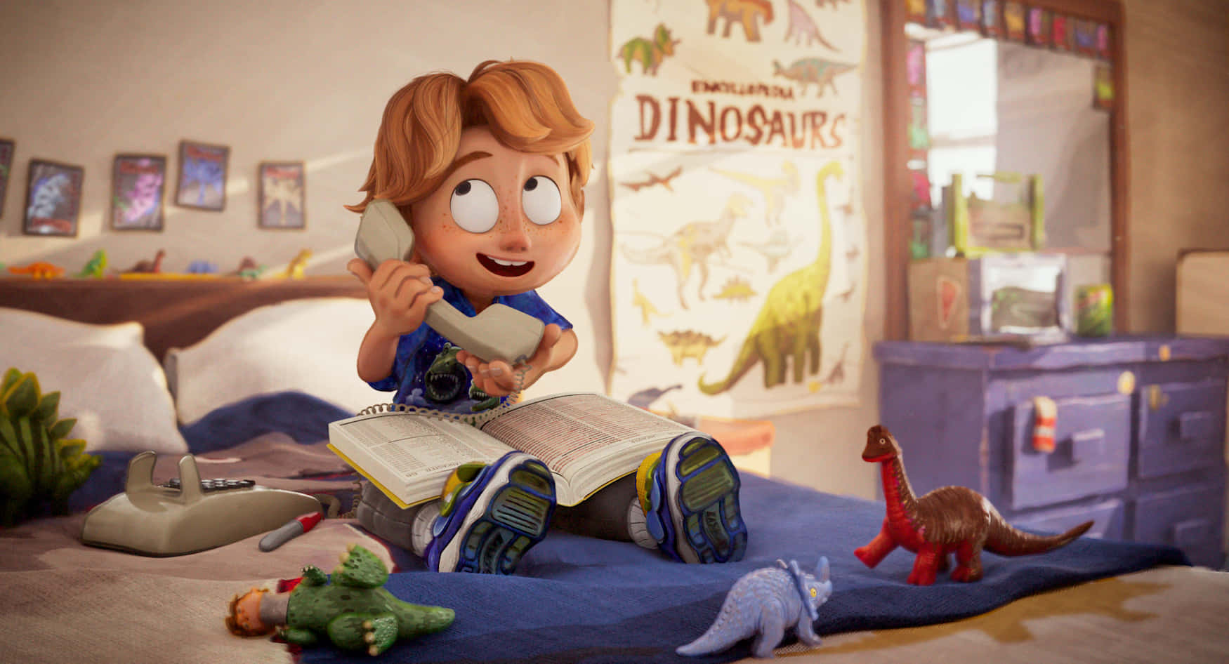 Animated Child Dinosaur Enthusiast Wallpaper