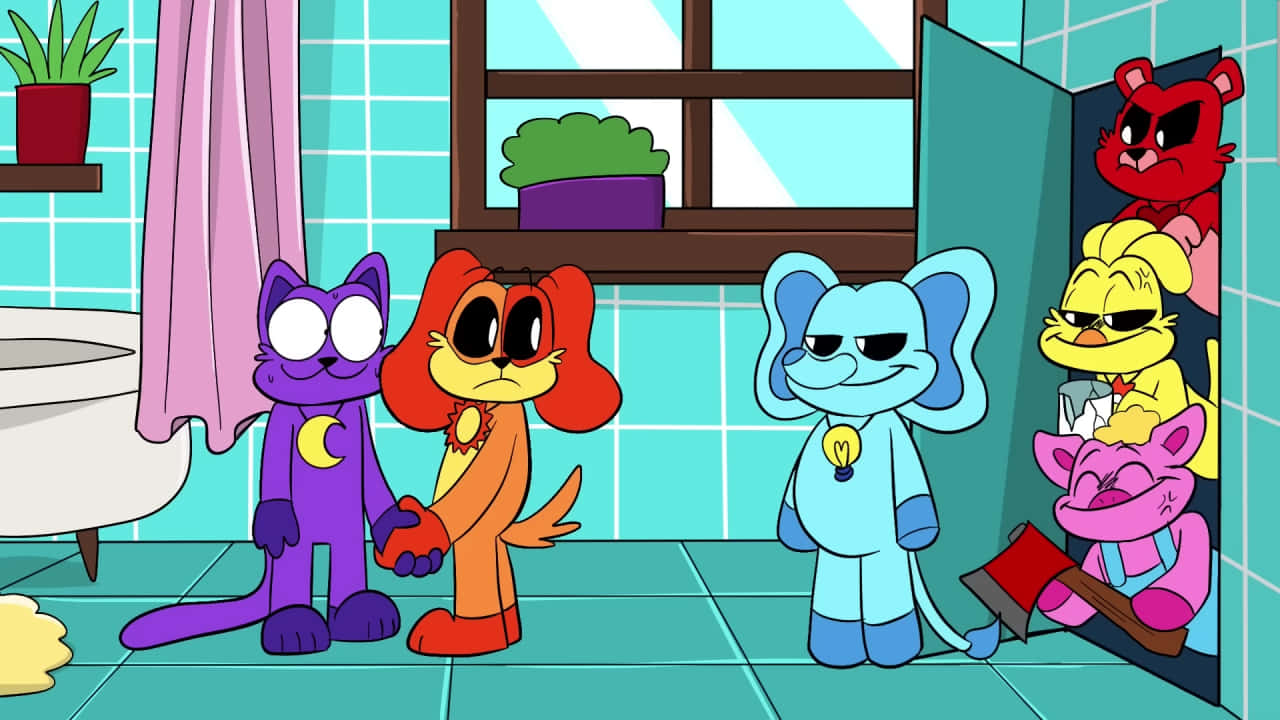 Animated Critters Bathroom Gathering.jpg Wallpaper