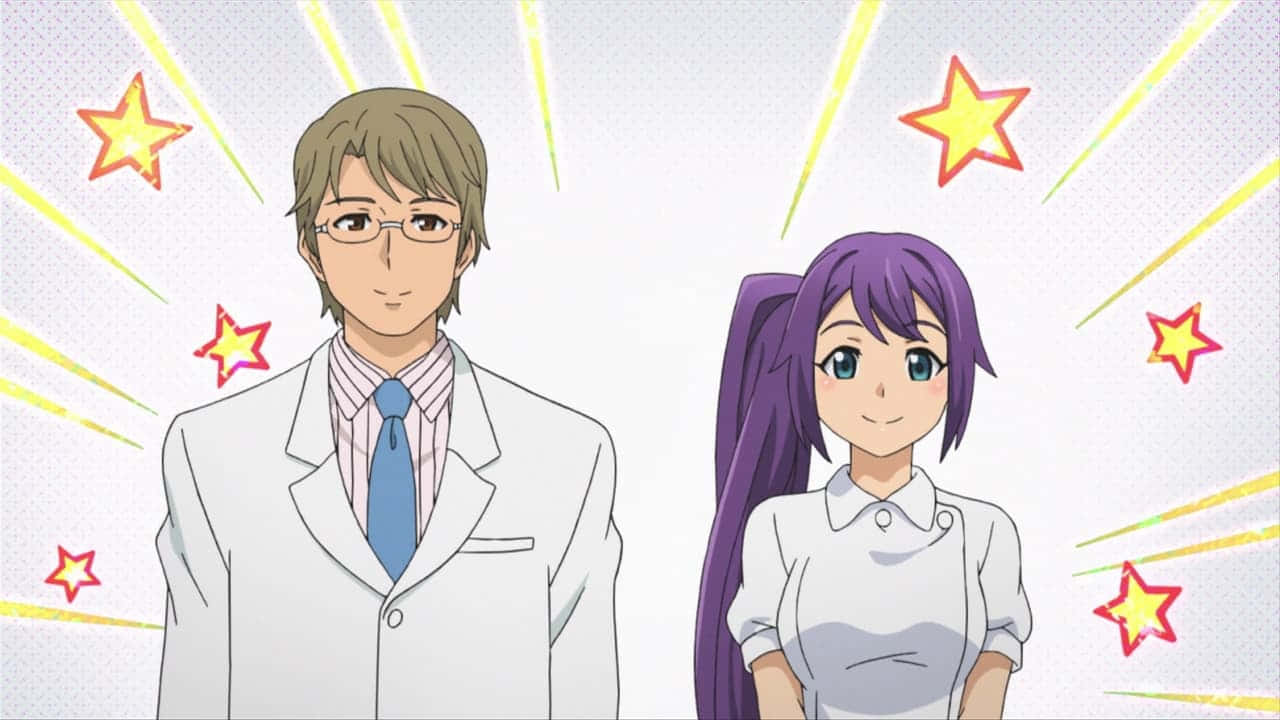 Animated Doctorand Nurse Sparkling Background Wallpaper