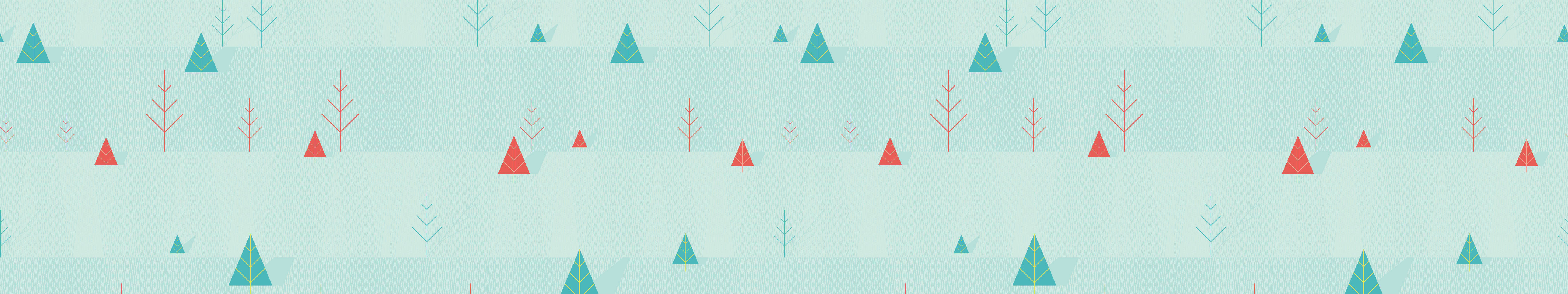 Animated Forest Pattern Three Screen Wallpaper