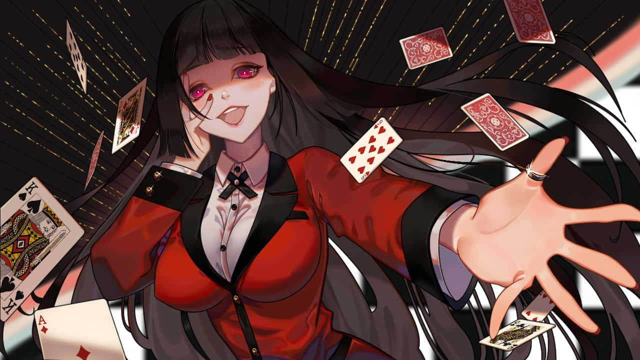 Animated Gambling Enthusiast Yumeko Wallpaper